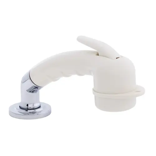 Deck-Mount Sprayer Small Warm White Sprayer w/Elbow, 6 ft Stainless Steel Hose, Low Profile Holder Deck-Mount Sprayer Small Warm White Sprayer w/Elbow, 6 ft Stainless Steel Hose, Low Profile Holder