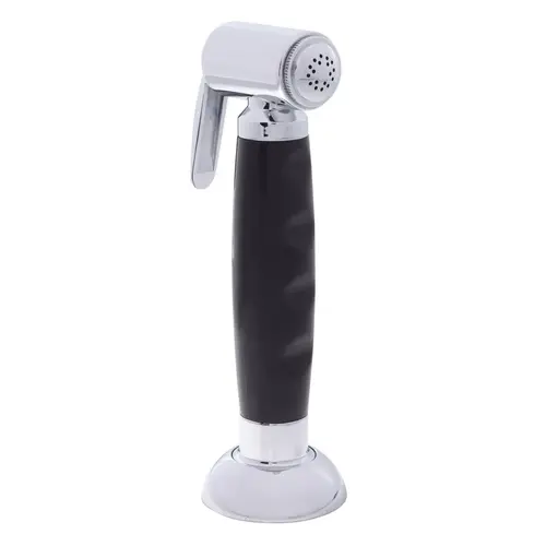 Deck-Mount Sprayer Hammer-Head Black Sprayer, 6 ft Black Rubber Hose, Elite Holder Deck-Mount Sprayer Hammer-Head Black Sprayer, 6 ft Black Rubber Hose, Elite Holder