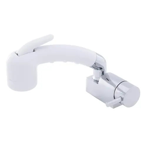 Aidack Pull-Out Deck Tap Cold Only Small Arctic White Sprayer No Hook, 6 ft White Rubber Hose Chrome/Arctic White Aidack Pull-Out Deck Tap Cold Only Small Arctic White Sprayer No Hook, 6 ft White Rubber Hose Chrome/Arctic White
