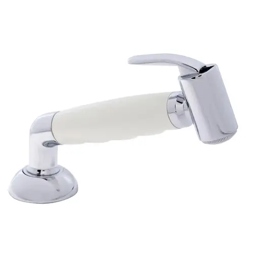Deck-Mount Sprayer Hammer-Head Warm White Sprayer w/Elbow, 6 ft Stainless Steel Hose, Elite Holder Deck-Mount Sprayer Hammer-Head Warm White Sprayer w/Elbow, 6 ft Stainless Steel Hose, Elite Holder