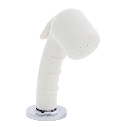 Deck-Mount Sprayer Small Warm White Sprayer No Hook, 10 ft White Rubber Hose, Low Profile Holder Deck-Mount Sprayer Small Warm White Sprayer No Hook, 10 ft White Rubber Hose, Low Profile Holder