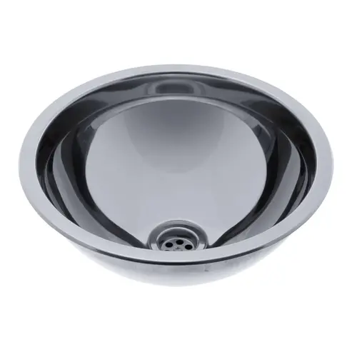 HalfSphere Sink Ultra-Mirror Finish, 304 Stainless Steel, 1-1/2" Drain, SoundKOTE HalfSphere Sink Ultra-Mirror Finish, 304 Stainless Steel, 1-1/2" Drain, SoundKOTE