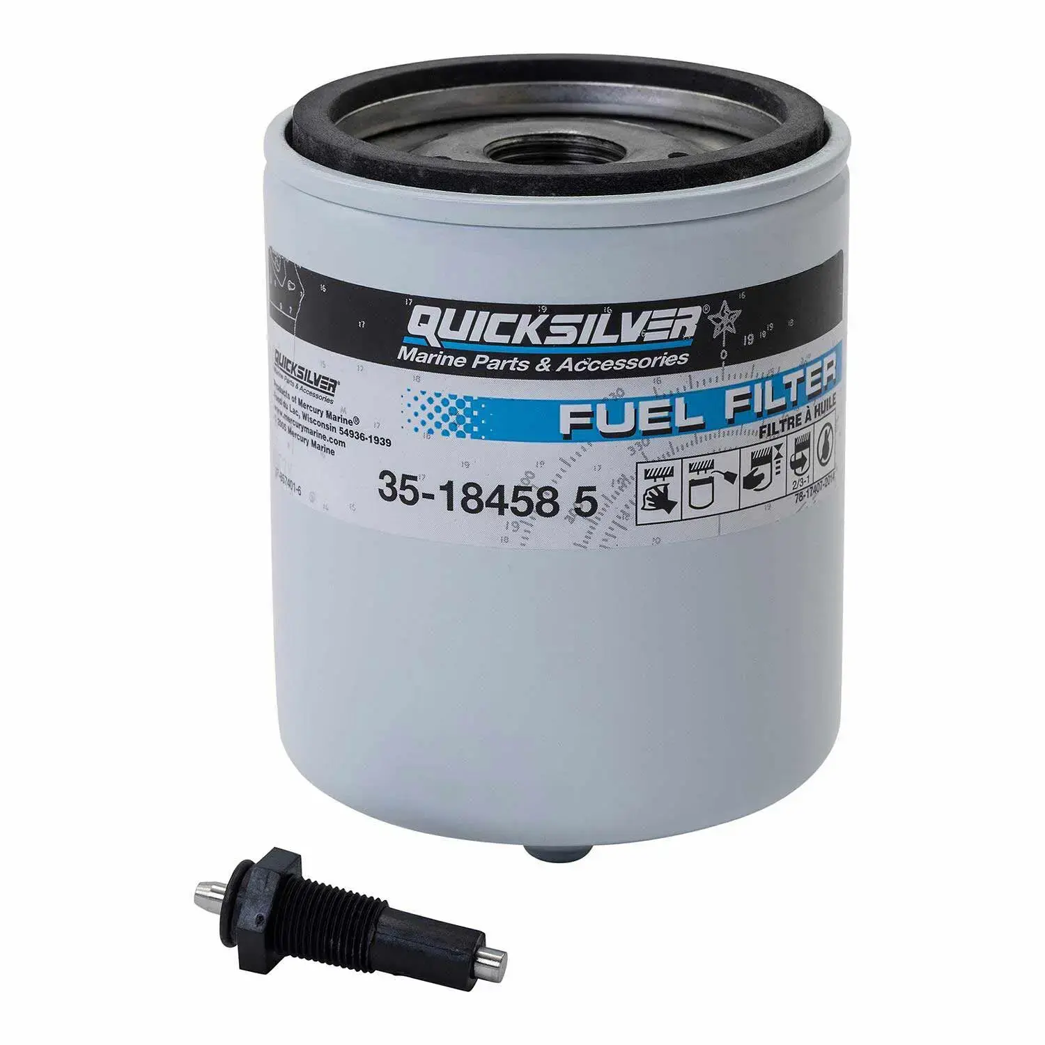 Quicksilver Water Separating Fuel Filter Kit with Black Water Warning Sensor 18458Q3