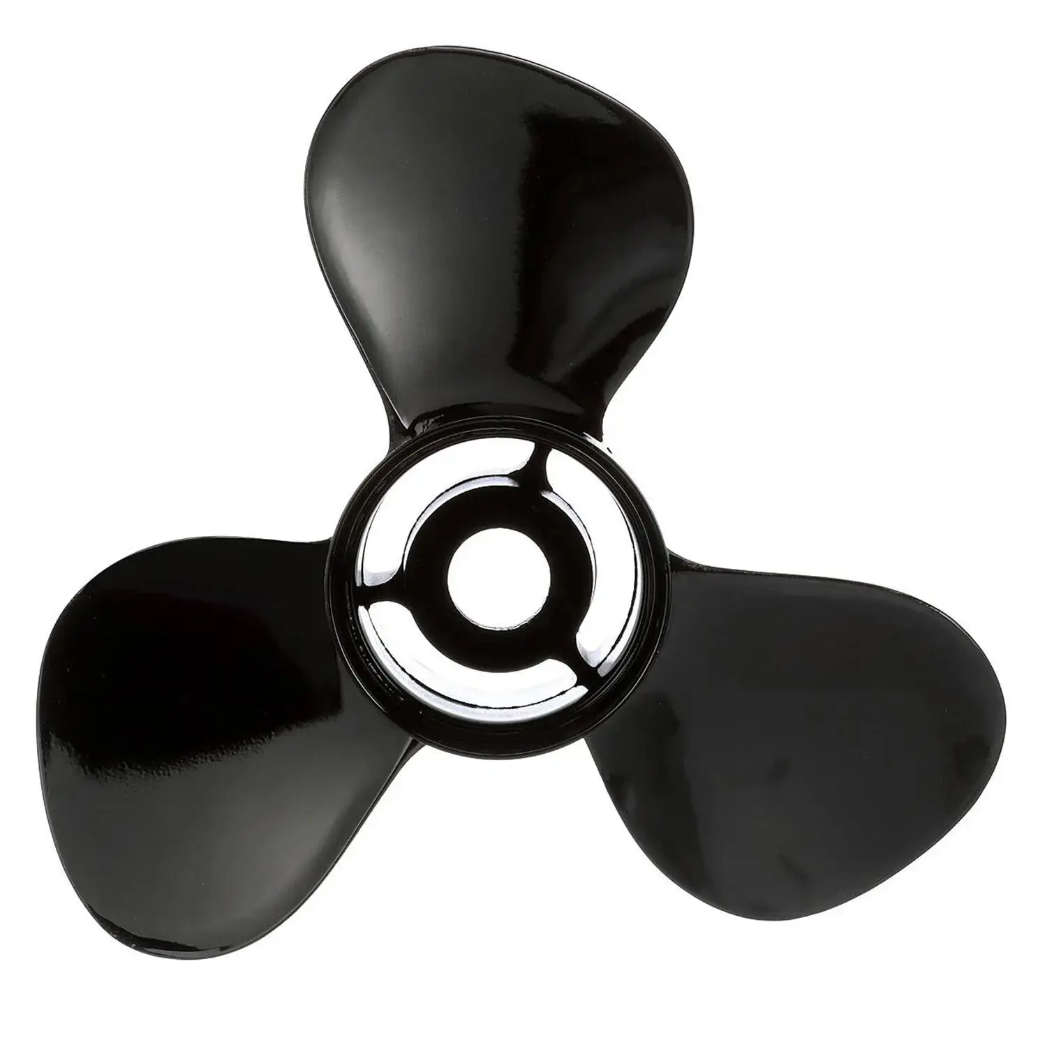 Quicksilver Black Diamond 3-Blade Aluminum Propeller - 13.75 diameter x 15 pitch Right Hand Rotation 85 HP - 140 HP Evinrude/Johns QA2208X