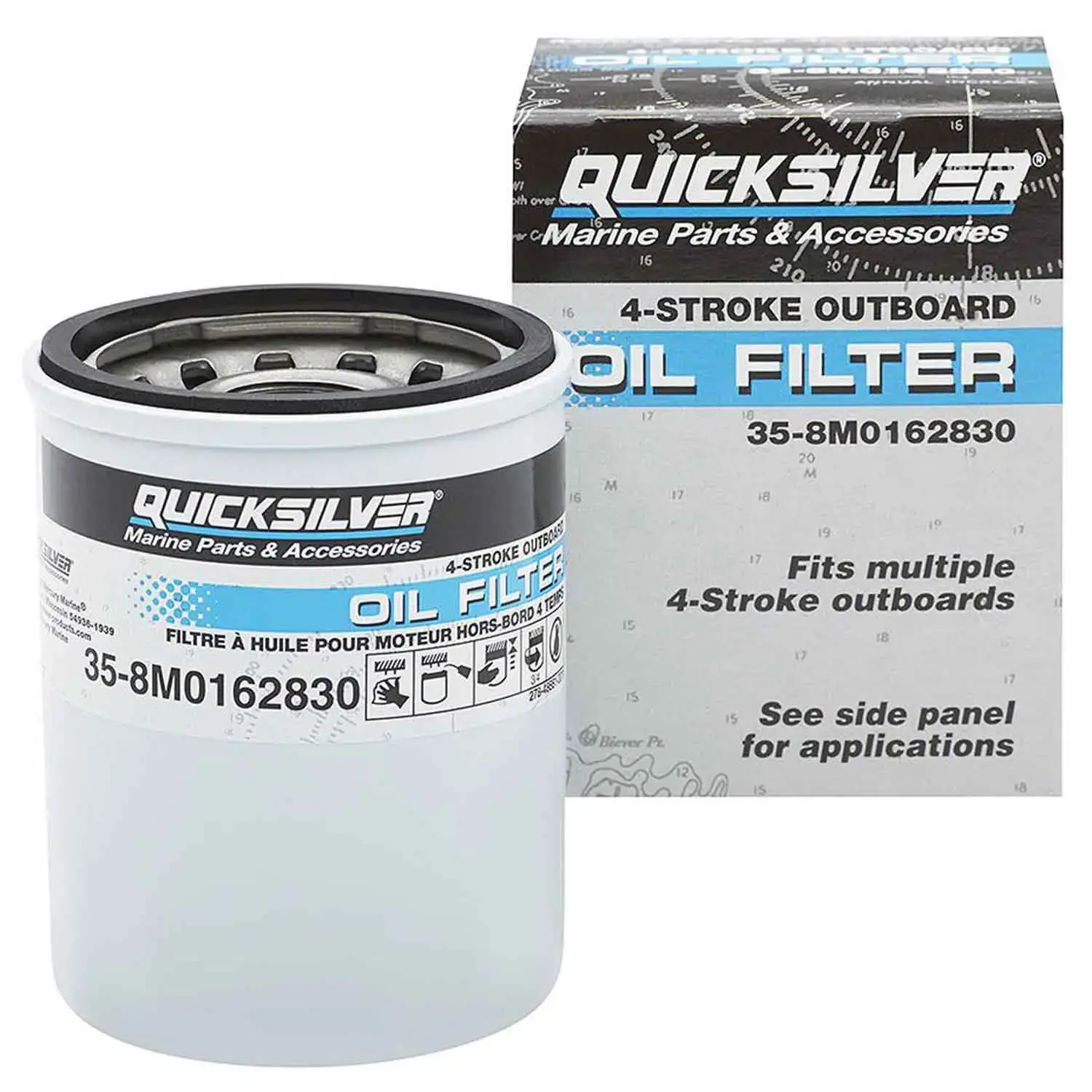 Quicksilver Oil Filter for Mercury and Mariner 4-Stroke Outboards 25-115 Hp 8M0162830 Quicksilver Oil Filter for Mercury and Mariner 4-Stroke Outboards 25-115 Hp 8M0162830