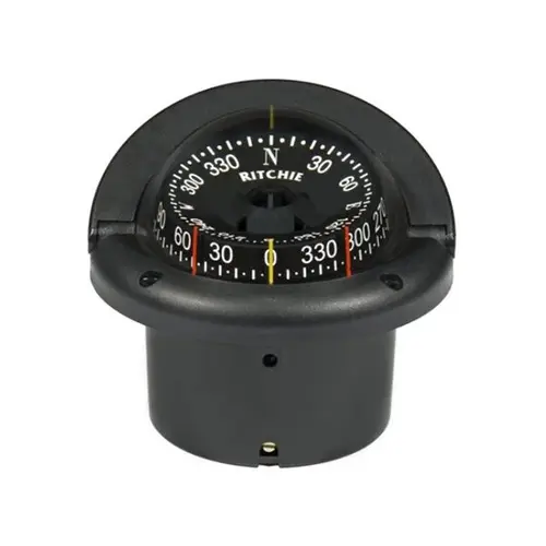 Flush-Mount Helmsman Compass, 3-3/4" CombiDamp Dial, Black Flush-Mount Helmsman Compass, 3-3/4" CombiDamp Dial, Black