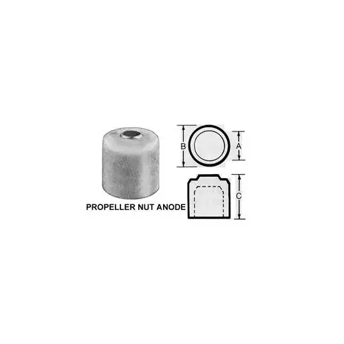 Mercury Propeller Nut Anode, Aluminum Mercury Propeller Nut Anode, Aluminum