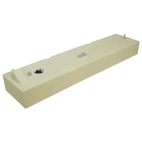 35 Gallon Synthetic Plastic Permanent Below Deck Fuel Tank, 69.5"L x 16"W x 8"H White 35 Gallon Synthetic Plastic Permanent Below Deck Fuel Tank, 69.5"L x 16"W x 8"H White