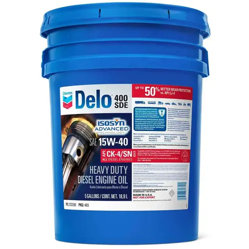 Chevron Delo 400 XLE SB 15W-40, Synthetic Blend, Heavy Duty Diesel Engine Oil Chevron Delo 400 XLE SB 15W-40, Synthetic Blend, Heavy Duty Diesel Engine Oil