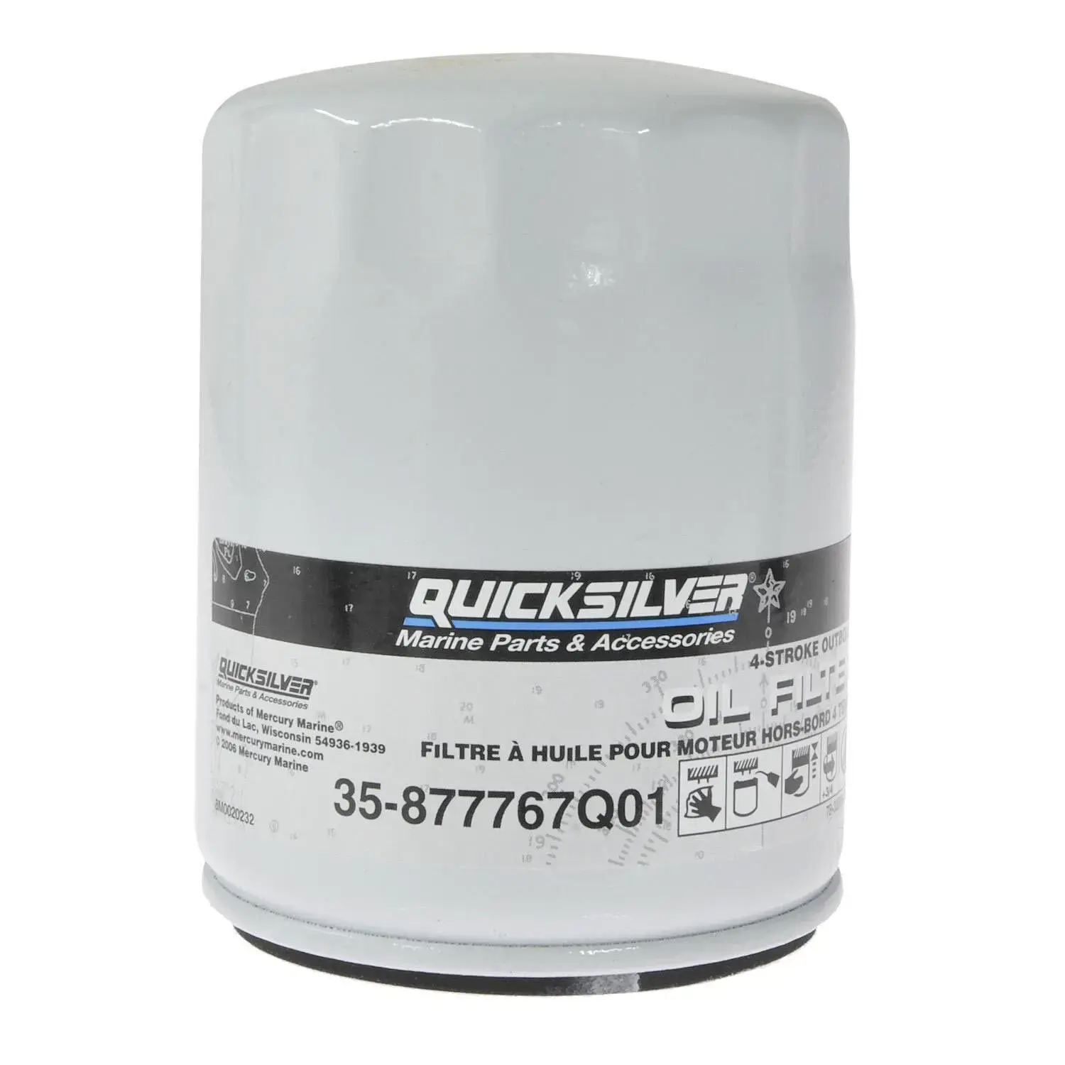 Quicksilver Oil Filter for Verado In-Line 4-Cylinder 135-200 HP Outboards 877767Q01 Quicksilver Oil Filter for Verado In-Line 4-Cylinder 135-200 HP Outboards 877767Q01