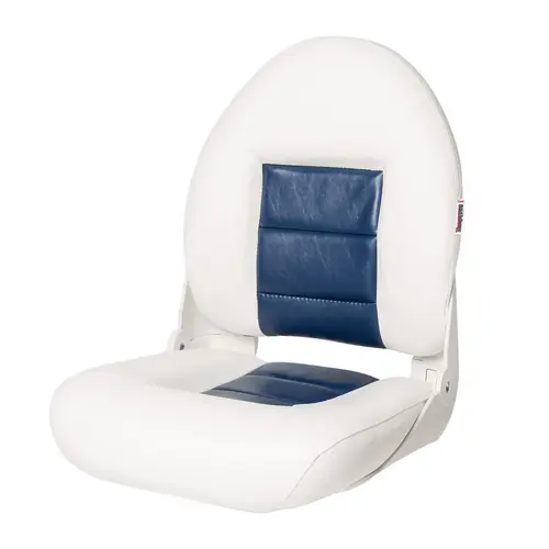 Tempress Navistyle Folding Seat, High Back, White/Blue Tempress Navistyle Folding Seat, High Back, White/Blue