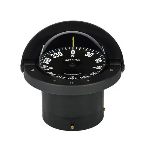 Flush-Mount Navigator Compass, 4-1/2" PowerDamp Flat Card Dial with Large Numerals Flush-Mount Navigator Compass, 4-1/2" PowerDamp Flat Card Dial with Large Numerals