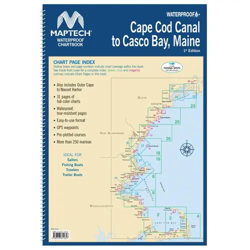 WPB0245-02WMDS Waterproof Chartbook Cape Cod Canal to Casco Bay, Maine, 2nd Edition WPB0245-02WMDS Waterproof Chartbook Cape Cod Canal to Casco Bay, Maine, 2nd Edition