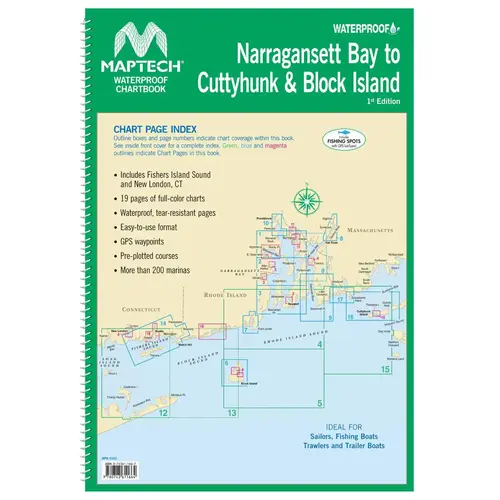 WPB0320-02WMDS Waterproof Chartbook Narragansett Bay to Cuttyhunk & Block Island, 2nd Edition WPB0320-02WMDS Waterproof Chartbook Narragansett Bay to Cuttyhunk & Block Island, 2nd Edition