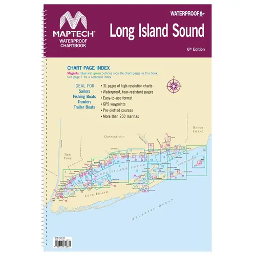 WPB0325-06WMDS Waterproof Chartbook Long Island Sound, 6th Edition WPB0325-06WMDS Waterproof Chartbook Long Island Sound, 6th Edition