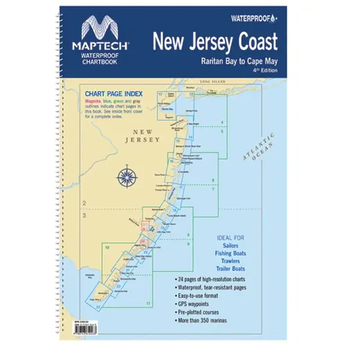 WPB0360-04WMDS Waterproof Chartbook New Jersey Coast: Raritan Bay to Cape May, 4th Edition WPB0360-04WMDS Waterproof Chartbook New Jersey Coast: Raritan Bay to Cape May, 4th Edition