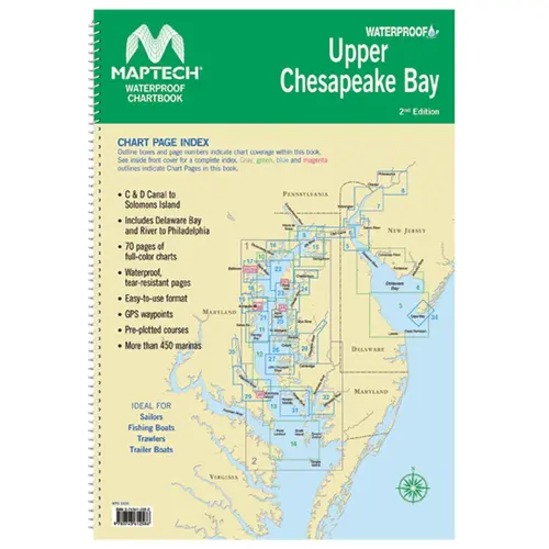 WPB0430-02WMDS Waterproof Chartbook Upper Chesapeake Bay, 2nd Edition WPB0430-02WMDS Waterproof Chartbook Upper Chesapeake Bay, 2nd Edition