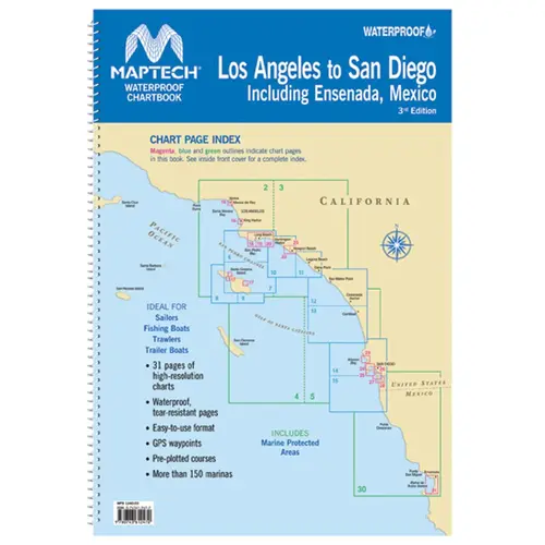 WPB1240-03WMDS Waterproof Chartbook Los Angeles to San Diego including Ensenada, Mexico, 3rd Edition WPB1240-03WMDS Waterproof Chartbook Los Angeles to San Diego including Ensenada, Mexico, 3rd Edition