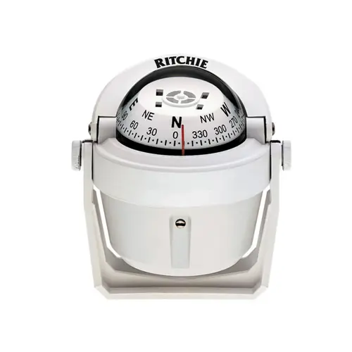Bracket-Mount Explorer Compass, White Case, White Card Bracket-Mount Explorer Compass, White Case, White Card