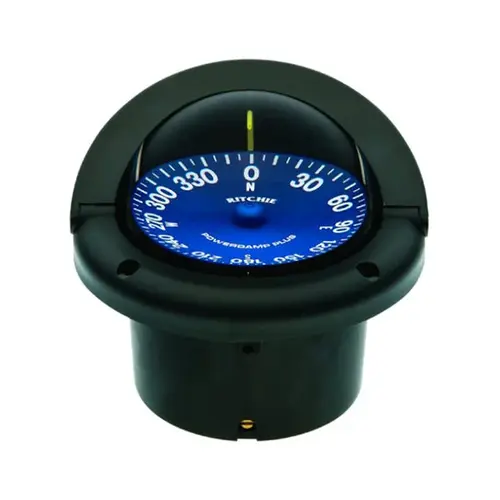 SuperSport Flush-Mount Compass, 3-3/4" Apparent Reading Black with Blue Card SuperSport Flush-Mount Compass, 3-3/4" Apparent Reading Black with Blue Card