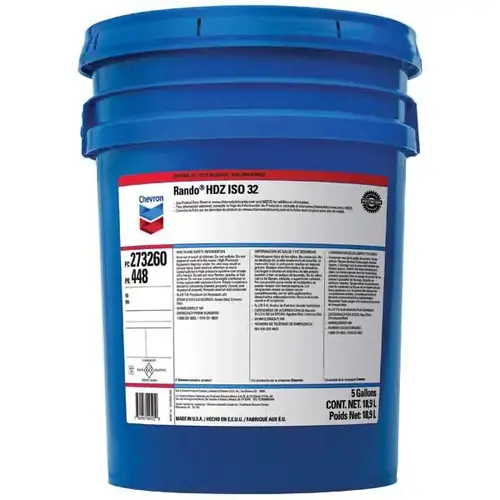 Chevron Rando HDZ ISO 32 Conventional Hydraulic Oil, 5 Gallon Chevron Rando HDZ ISO 32 Conventional Hydraulic Oil, 5 Gallon