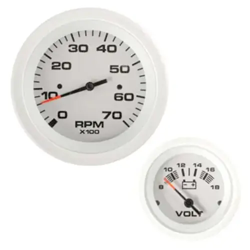 Arctic Series Twin Engine Add On O/B 2 Gauge Set White Arctic Series Twin Engine Add On O/B 2 Gauge Set White
