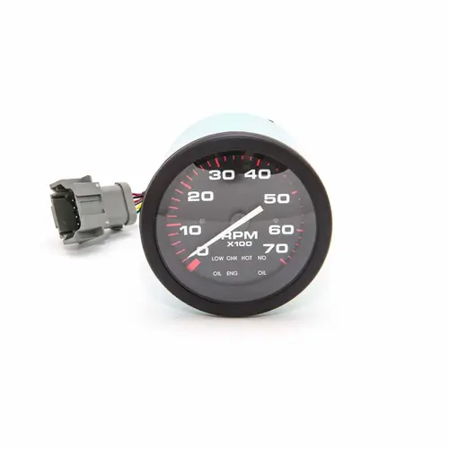 Amega Series Tachometer with System Check, 7000 rpm, Evinrude/Johnson Black Amega Series Tachometer with System Check, 7000 rpm, Evinrude/Johnson Black