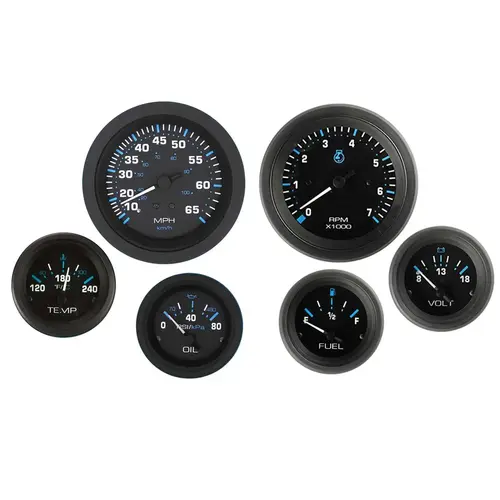 Eclipse Series Inboard/Sterndrive 6 Gauge Set Black Eclipse Series Inboard/Sterndrive 6 Gauge Set Black