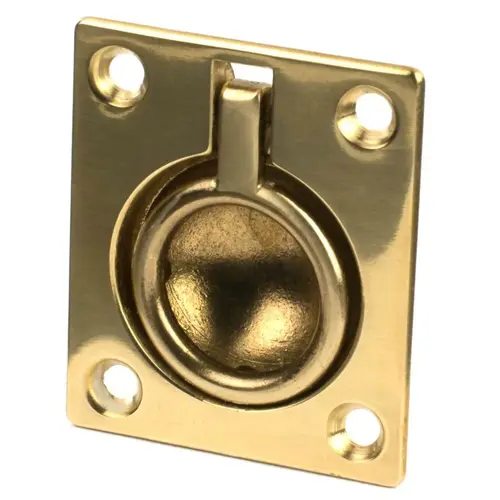 Square Flush Ring Pull, Brass 1 1/2" x 1 3/4" Square Flush Ring Pull, Brass 1 1/2" x 1 3/4"