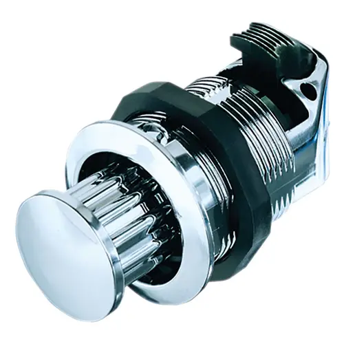 M1-2A Pop-Out Knob Latches, Surface Mount, Chrome-Plated Plastic M1-2A Pop-Out Knob Latches, Surface Mount, Chrome-Plated Plastic