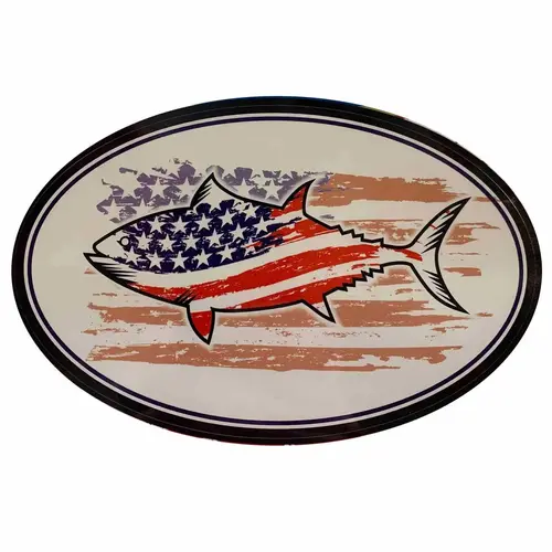 Fish Flag USA Removable/Restickable Boat Sticker Fish Flag USA Removable/Restickable Boat Sticker