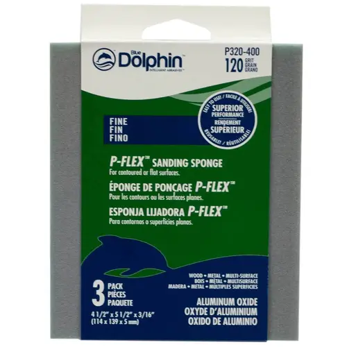P-FLEX Sanding Sponge, 120 Grit, 3-Pack Green P-FLEX Sanding Sponge, 120 Grit, 3-Pack Green