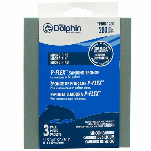 P-FLEX Sanding Sponge, 280 Grit, 3-Pack Green P-FLEX Sanding Sponge, 280 Grit, 3-Pack Green
