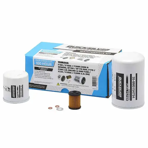 Quicksilver 8M0222224 100 Hour Maintenance Kit, Yamaha Various 150/175/200/225/250 Quicksilver 8M0222224 100 Hour Maintenance Kit, Yamaha Various 150/175/200/225/250