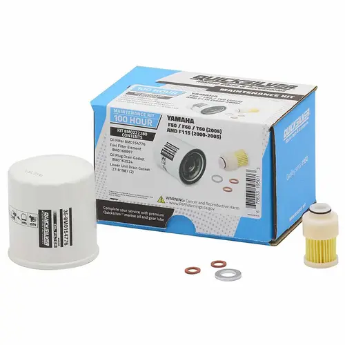 Quicksilver 8M0222280 100 Hour Maintenance Kit, Yamaha F50/F60/T60 and F115 Quicksilver 8M0222280 100 Hour Maintenance Kit, Yamaha F50/F60/T60 and F115