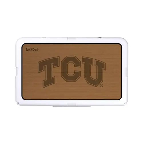 SeaDek Cooler Pad - Collegiate Collection - Fits RTIC 45 - Mocha / Black, Texas Christian University SeaDek Cooler Pad - Collegiate Collection - Fits RTIC 45 - Mocha / Black, Texas Christian University