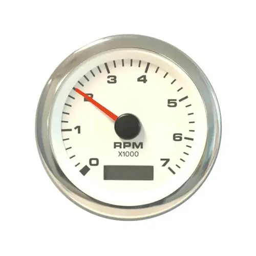 White Premier Pro Series Tachometer/Hourmeter, 7000 rpm, O/B Alternator & 4-Stroke Gas Engines White Premier Pro Series Tachometer/Hourmeter, 7000 rpm, O/B Alternator & 4-Stroke Gas Engines