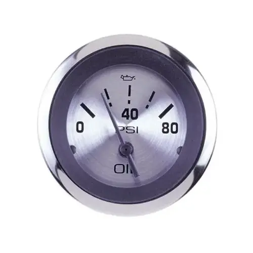 Sterling Series Oil Pressure Gauge, 80 psi Spun Sterling Series Oil Pressure Gauge, 80 psi Spun