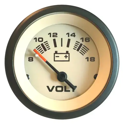 Sahara Series Voltmeter Gauge, 8-18V Tan Sahara Series Voltmeter Gauge, 8-18V Tan