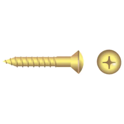 #4 X 1/2" Brass Phillips Oval-Head Wood Screws,100-Pack #4 X 1/2" Brass Phillips Oval-Head Wood Screws,100-Pack