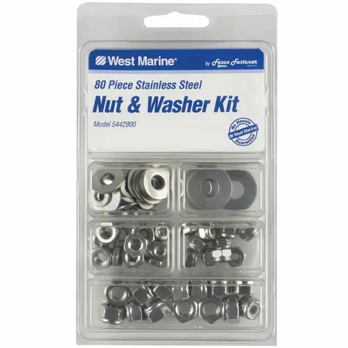 Stainless Steel Nut and Washer Kit, 80-Pack Stainless Steel Nut and Washer Kit, 80-Pack