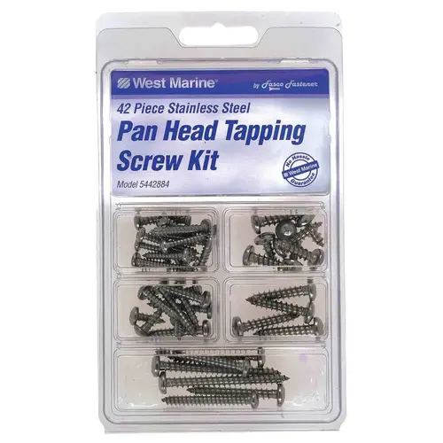 Stainless Steel Phillips Pan-Head Tapping Screw Kit 42-Pack Stainless Steel Phillips Pan-Head Tapping Screw Kit 42-Pack