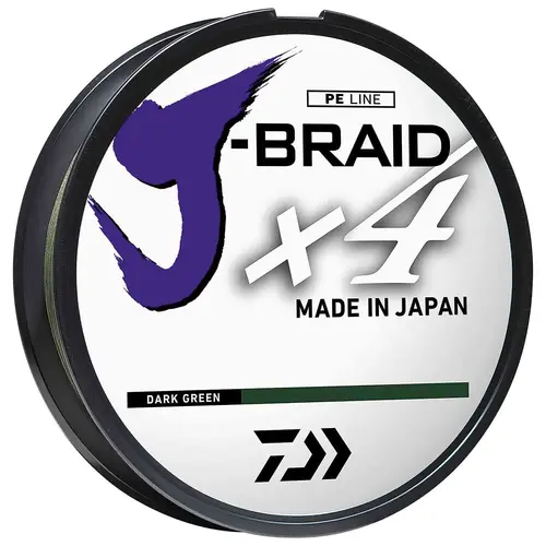 J-BRAID 4X Fishing Line, Dark Green, 300 yds J-BRAID 4X Fishing Line, Dark Green, 300 yds