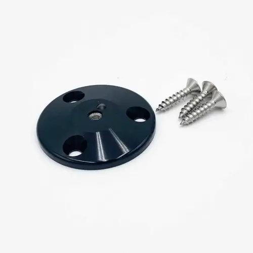 Marine Base Plate, 2-3/4" Diameter, Black Anodized Aluminum Marine Base Plate, 2-3/4" Diameter, Black Anodized Aluminum