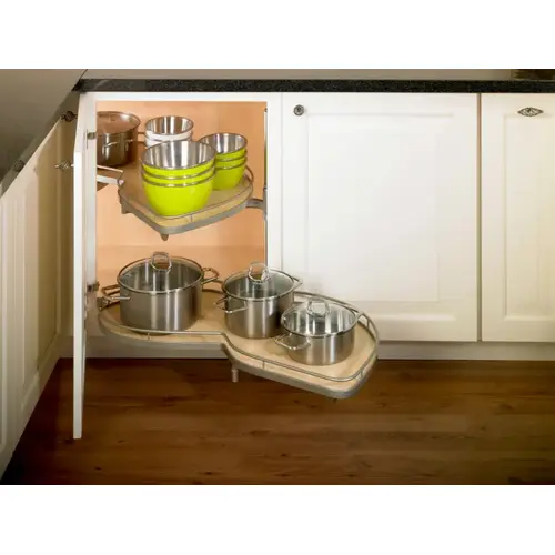 LeMans II Arena Classic 2 Shelf Left Swing Blind Corner Kit Champagne/Maple, for 21-1/4" Faceframe Opening, Kessebohmer LeMans II Arena Classic 2 Shelf Left Swing Blind Corner Kit Champagne/Maple, for 21-1/4" Faceframe Opening, Kessebohmer