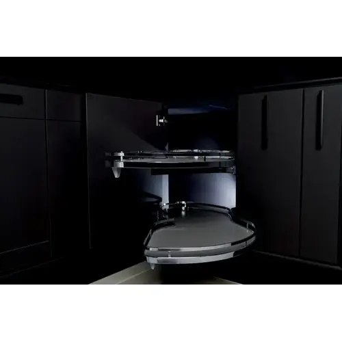 LeMans II Arena Style 2 Shelf Right Swing Blind Corner Kit Chrome/Anthracite, for 17-3/4" Faceframe Opening, Kessebohmer LeMans II Arena Style 2 Shelf Right Swing Blind Corner Kit Chrome/Anthracite, for 17-3/4" Faceframe Opening, Kessebohmer