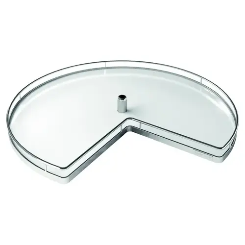 Kessebohmer Arena Plus 28" D x 18-5/8" H Chrome/White Kidney Lazy Susan, Independently Rotating 2 Shelves Kessebohmer Arena Plus 28" D x 18-5/8" H Chrome/White Kidney Lazy Susan, Independently Rotating 2 Shelves