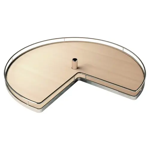 Kessebohmer Arena Plus 32" D x 28-7/8"-29-1/4" H Chrome/Maple Kidney Lazy Susan, Independently Rotating 2 Shelves Kessebohmer Arena Plus 32" D x 28-7/8"-29-1/4" H Chrome/Maple Kidney Lazy Susan, Independently Rotating 2 Shelves