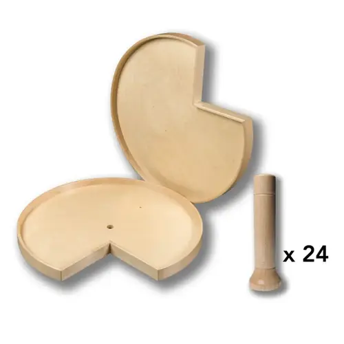 Signature Pro 28" D Maple Pie Cut Lazy Susan 2 Tray Set Signature Pro 28" D Maple Pie Cut Lazy Susan 2 Tray Set