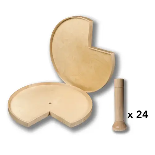 Signature Pro 32" D Maple Pie Cut Lazy Susan 2 Tray Set Signature Pro 32" D Maple Pie Cut Lazy Susan 2 Tray Set